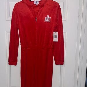Juicy Couture Vibrant Orange Velour Jumpsuit